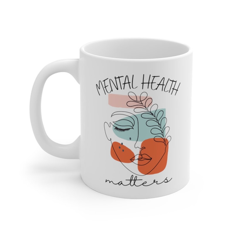 Tasse de questions de santé mentale, cadeau de thérapeute, cadeau de conseiller, tasse de sensibilisation à la santé mentale, cadeau pour ami, cadeau de thérapie, cadeau de travailleur social image 6