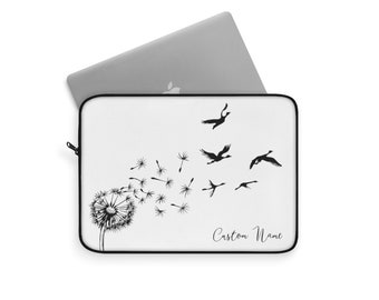 Dandelion Laptop Case, Laptop Sleeve, Laptop Case, Floral Laptop Case, Personalized Gift, Macbook Case, Chromebook Case