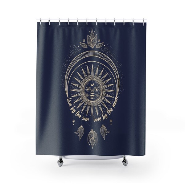 Navy Shower Curtain Etsy
