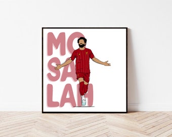 Mo Salah Player Name Print - 19/20 Season Memorabilia 8x8" Square Tile