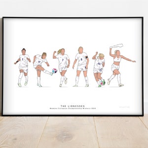 England Lionesses Euro 22 Print | Digital illustration celebrating a historic campaign | Womens, Sport, Football Memorabilia | A3, A4