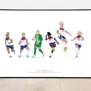 England Lionesses Euro 25 Print | Digital illustration celebrating a historic campaign | Womens, Sport, Football Memorabilia | A3, A4