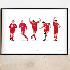 Steven Gerrard - impresión ilustrativa de momentos de su carrera en Liverpool / LFC, Gerrard, SG8 / Recuerdos de fútbol, Arte