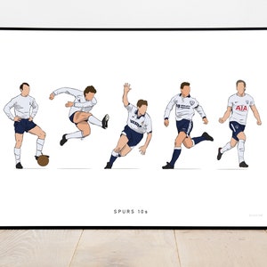 Spurs 10's: ¡impresión ilustrativa del famoso número diez de los Tottenham Hotspurs! / Arte Colectivo, Spurs / Recuerdos de fútbol, A3 A4