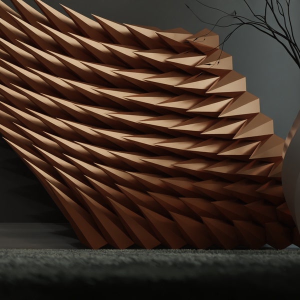 Abstract Geometric 3D Wall Panels: DIY Mid Century Modern Cut and Fold Art