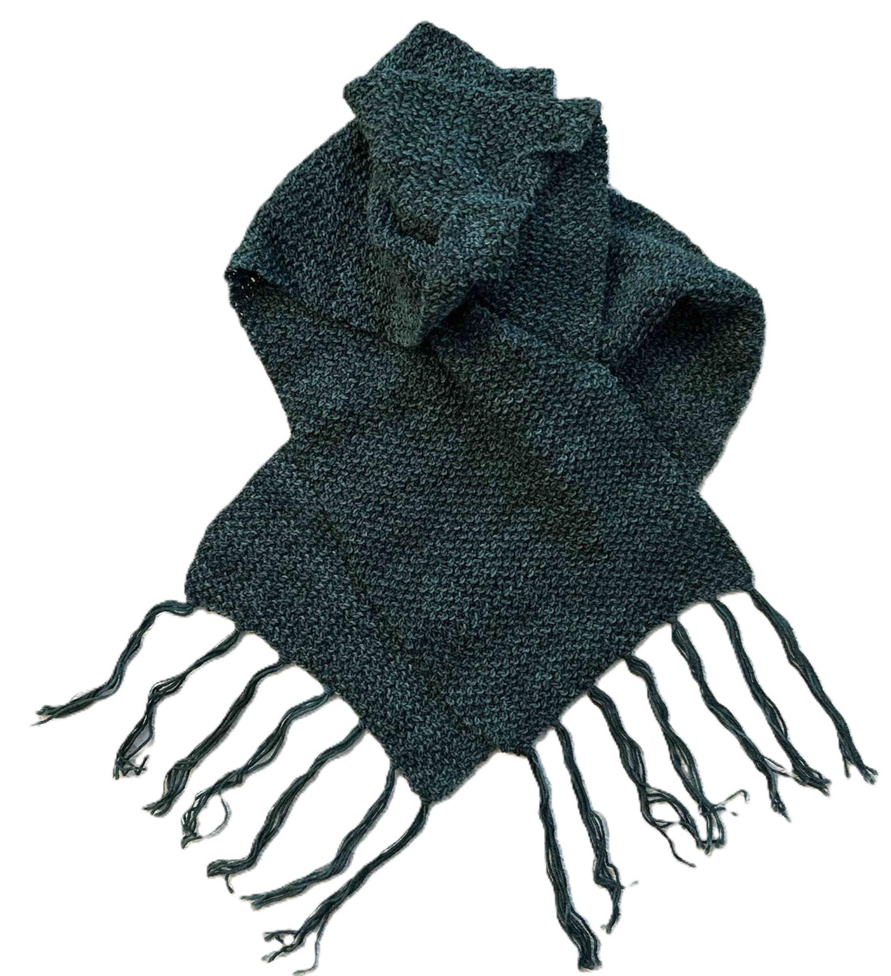 Forest Green Hand Knitted Wool Scarf - Etsy