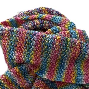 Rainbow Colors Hand Knitted Wool Scarf