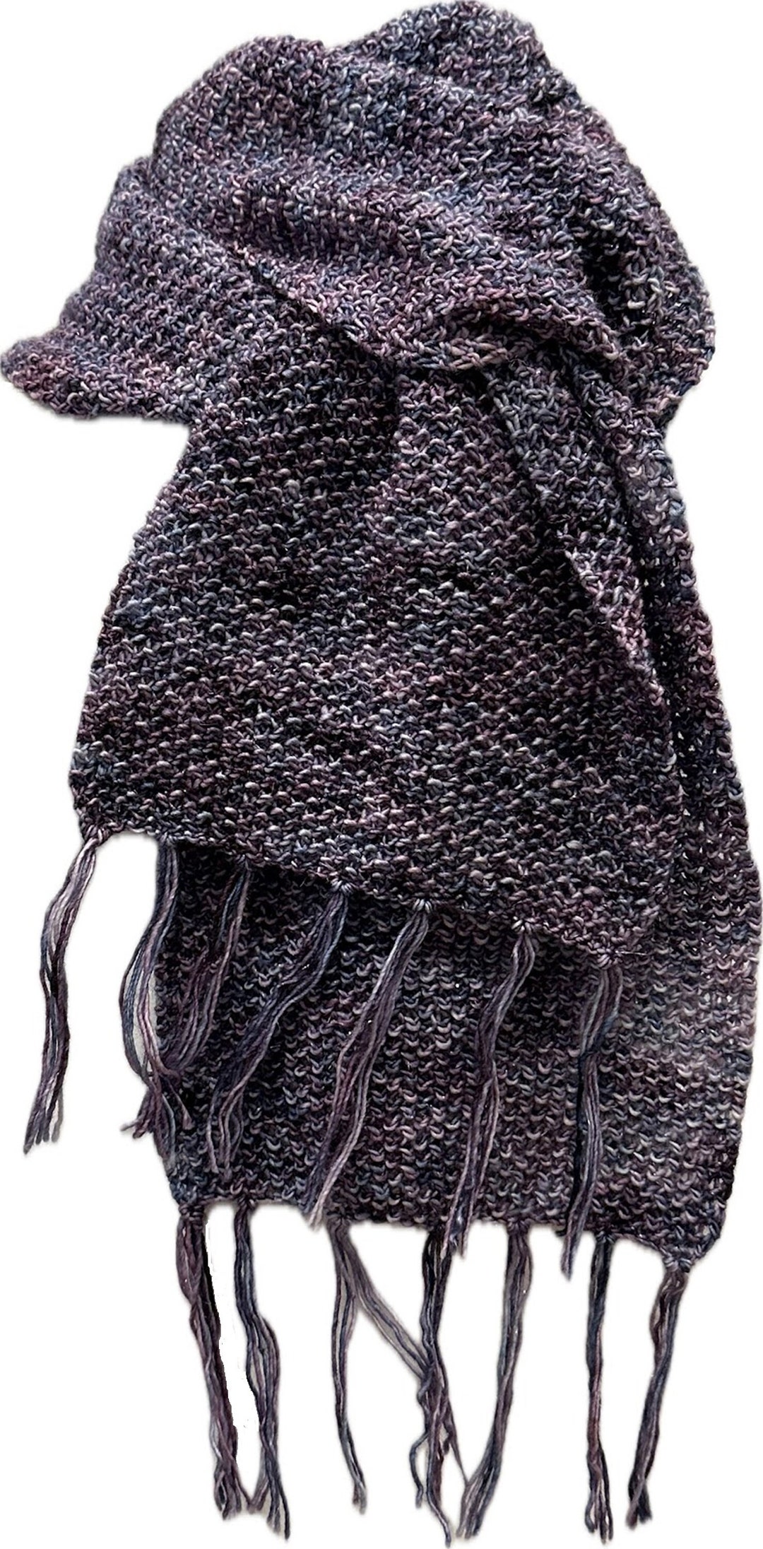 Purple Sparkle Hand Knitted Wool Scarf - Etsy