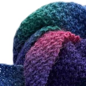 Dark Rainbow Hand Knitted Wool Scarf