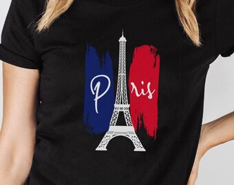COMIZI Paris France T-Shirt For Women - 1889 Eiffel Tower Graphic Tee, Travel In France Top - View #7