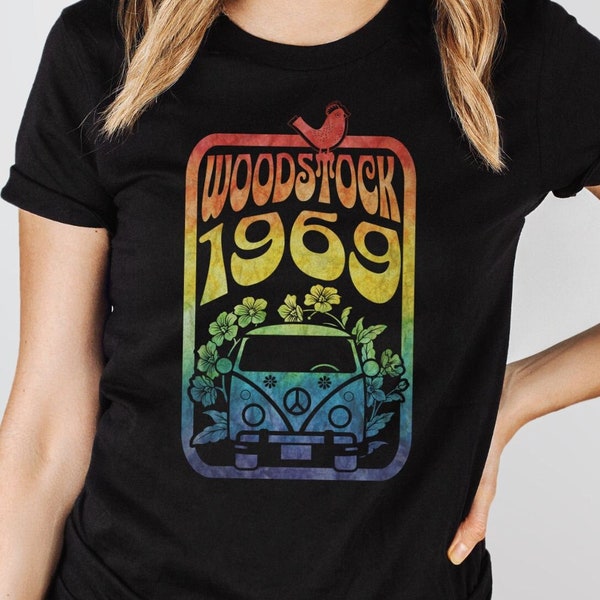 Woodstock 1969 Shirt, Woodstock Shirt, Hippie Shirt, Retro Shirt, Retro Van Shirt, 1969 Shirt, 1969 Geschenk, Woodstock Geschenk, 1960 Musik Shirt