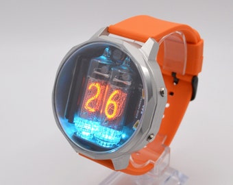 N186 geometrical  housing silver ,water resistant, mineral glass, metal body, accelerometer, RGB backlight