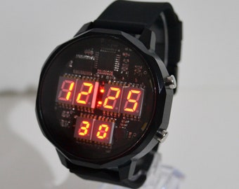 Reloj Nixie 6 Digit / wasser dicht / metal / acelerómetro / cristal de zafiro