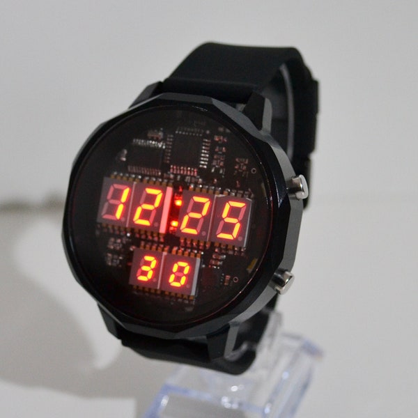 Montre Nixie 6 chiffres | dicht | métal | accéléromètre | verre saphir