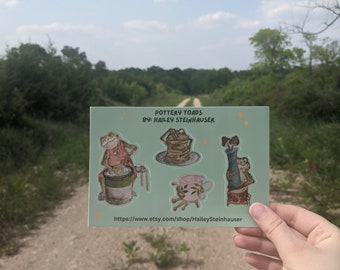Pottery toads sticker sheet