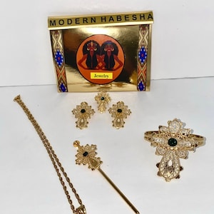Ethiopian Meskel jewelry Set / Eritrean Jewelry / African Jewelry Set / Habesha jewelry / Ethiopian wedding Jewelry / African Wedding Gift /