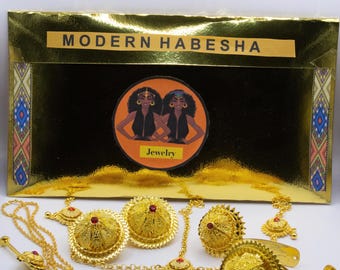 Ethiopian Wedding Jewelry Set: Habesha, Eritrean, African Traditional Adornments