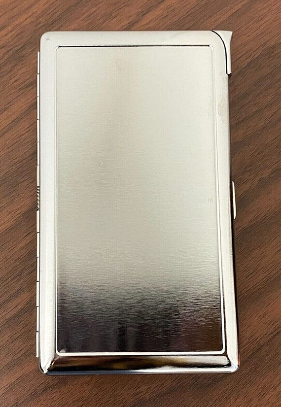 metal cigarette case with built in lighter Work Em1 Hip Silver Cigarette Case With Built in Lighter Id Holder Metal  Wallet RFID Protection
