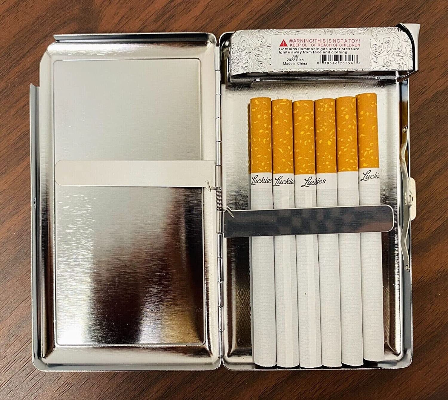 cigarette case with lighter near me Chemistry Em1 Hip Silver Built in Id Holder Metal Wallet RFID Protection Printed cigarette case with built in rechargeable USB coil lighter ZOTIMO Cigarette Case with Lighter,