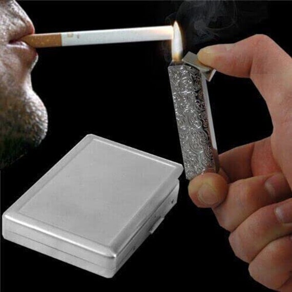 Buy Trippy Monster Em1 Hip Silver Cigarette Case With Built in Lighter Id  Holder Metal Wallet RFID Protection Online in India