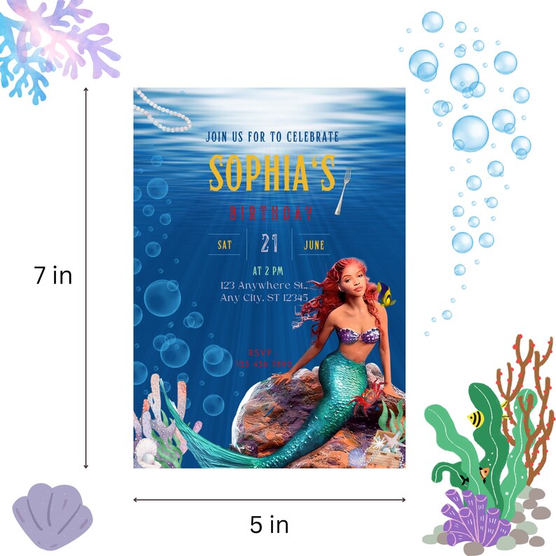 Little Mermaid Invitation - Etsy