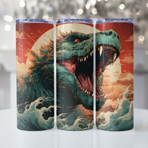 Zilla Tumbler Design: Instant Digitale Download voor 20 oz Straight Tumbler (9,3 x 8,2) (300 DPI)