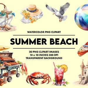Variety Pack 1: 20 Beach Clipart Images for Coastal Vibes & Summer Fun!