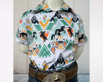 WESTERN boy short sleeve shirt cowboy vaquero | Made in Mexico | Dress shirt