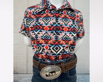 WESTERN boy short sleeve shirt cowboy vaquero | Made in Mexico | Dress shirt