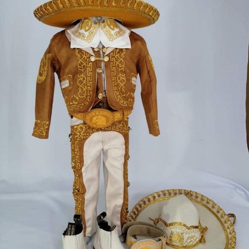 Charro Gamuza Outfit Traje Boy Mariachi Suit Brown / Beige - Etsy