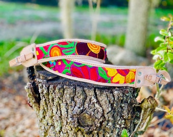 Camera handmade embroidered Mexican artisan strap shoulder strap