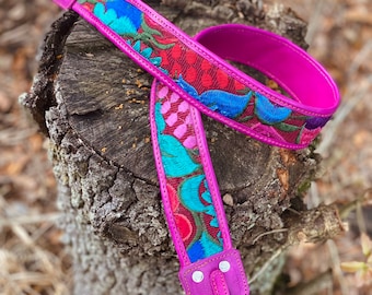 Camera handmade embroidered Mexican artisan strap shoulder strap