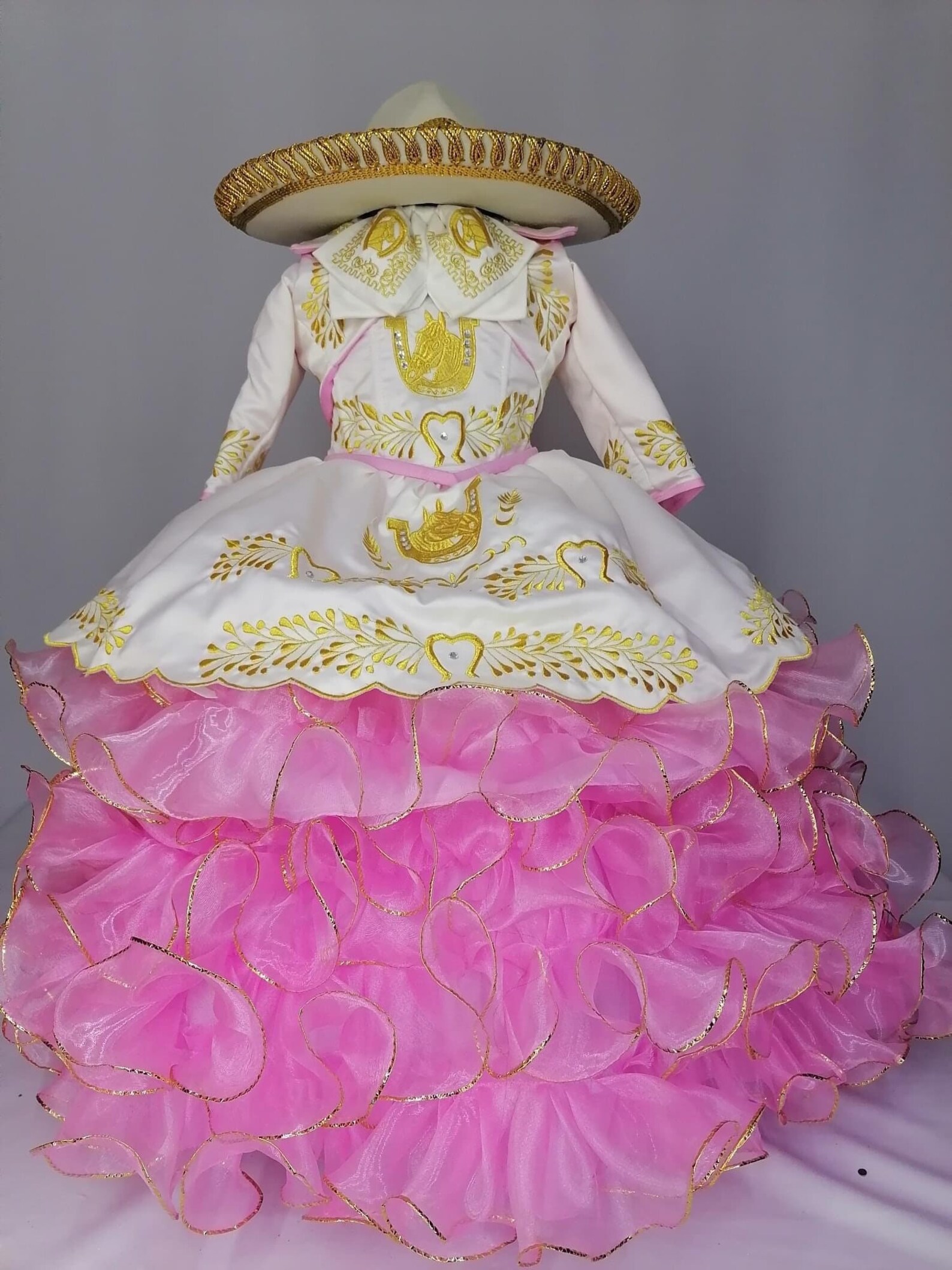 Girls Charro Charra Pink Dress for Baptism or Presentation Etsy