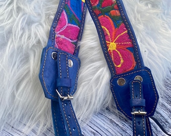 Camera handmade embroidered Mexican artisan strap shoulder strap