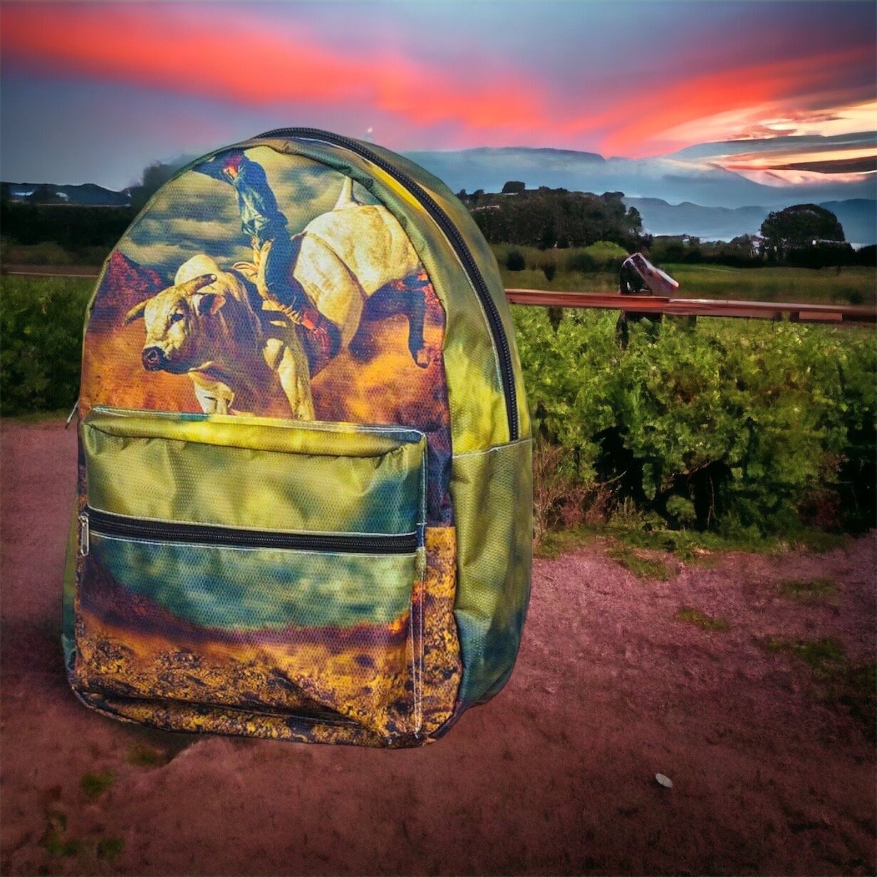 Bull riding backpack online