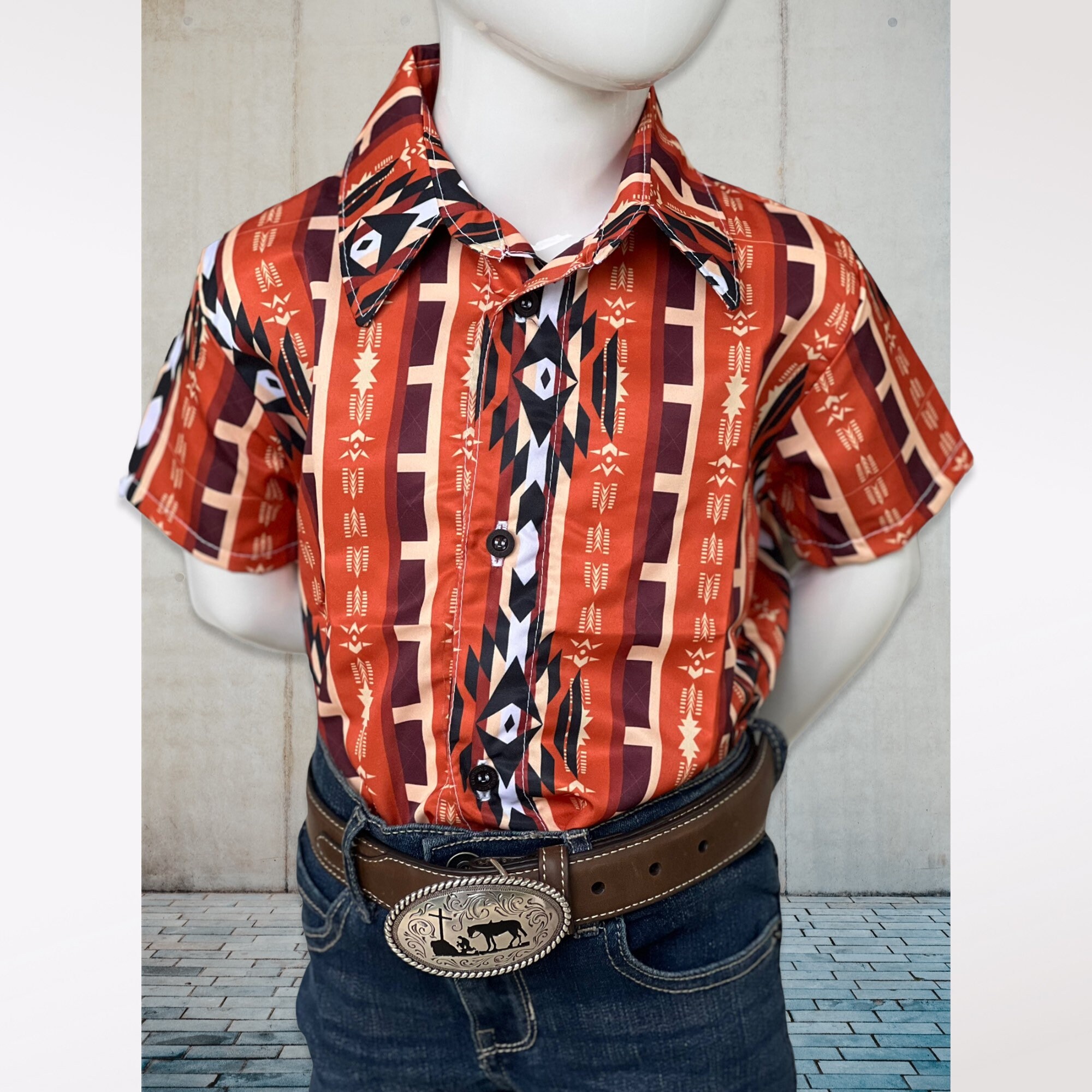 WESTERN Boy Short Sleeve Shirt Cowboy Vaquero Made in Mexico - Etsy