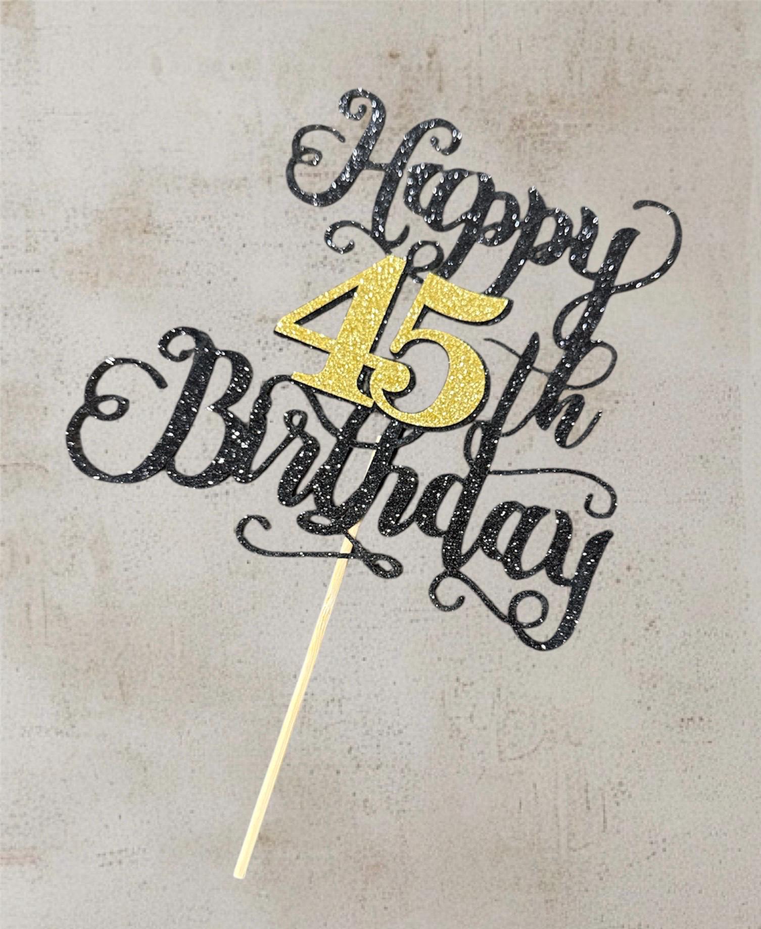 Topper per torta di buon compleanno con nome, topper per torta di compleanno personalizzato, topper per torta di compleanno 25°, 30°, 40°, topper per torta di anniversario 50° - Italia