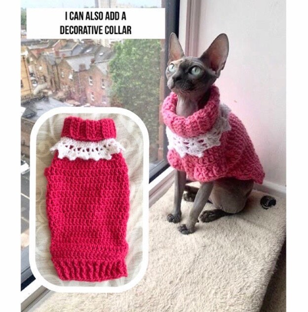 Cat jumpers ukcat crochet cat clothessphynx Etsy