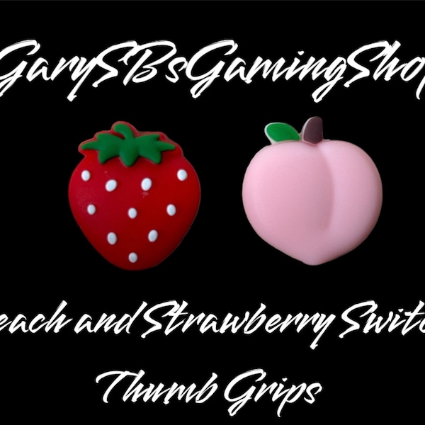 Animal Crossing Strawberry & Peach Fruit Nintendo Switch Joy-Con Cap Skin Joystick Cover Thumb Grips UK Seller