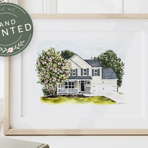 Hand Painted House Portrait, Watercolor House Painting, Custom House Commission, Housewarming Gift, Realtor Closing Gift, First Home Gift