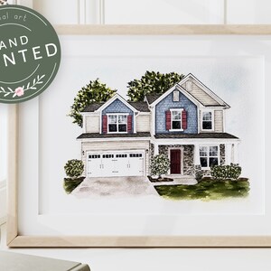 Hand Painted House Portrait, Watercolor House Painting, Custom House Commission, Housewarming Gift, Realtor Closing Gift, First Home Gift