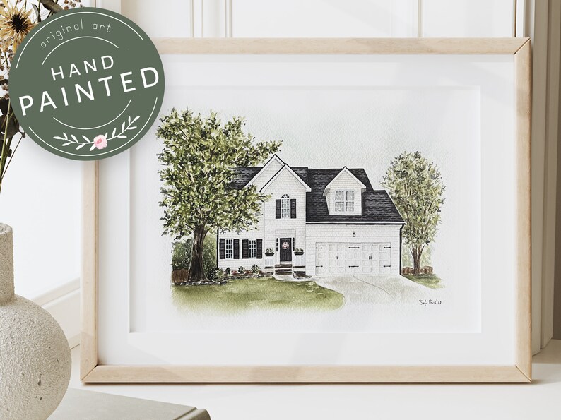 Hand Painted Watercolor House Portrait, Custom Home Painting - Etsy