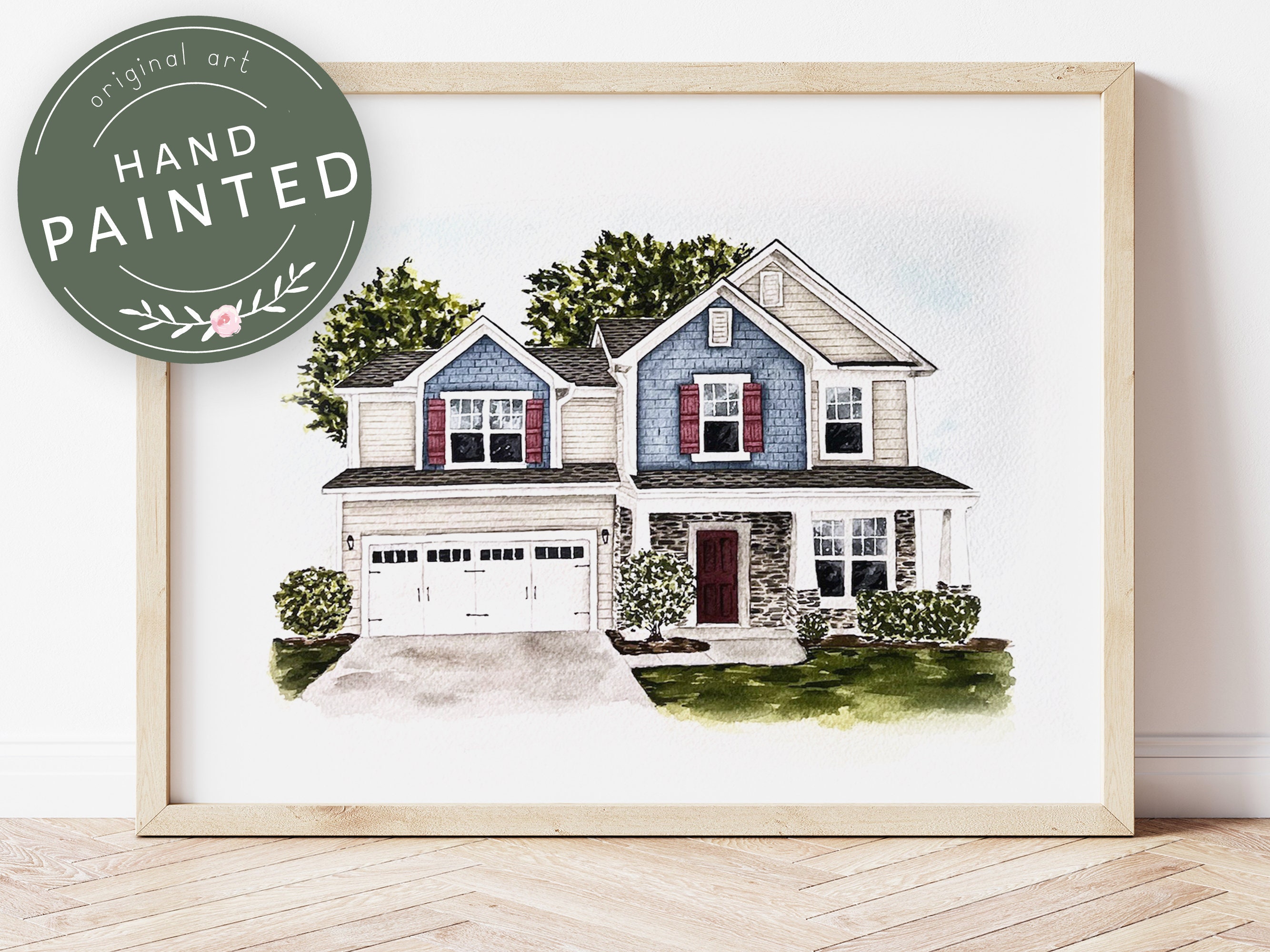 Hand Painted Watercolor House Portrait, Custom Home Painting - Etsy