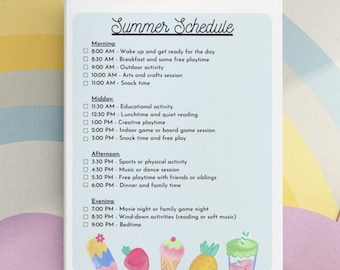 Kids Summer Schedule