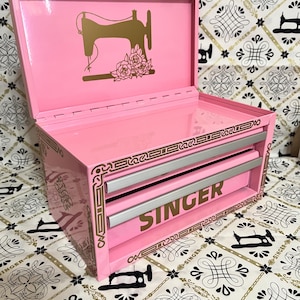 Baby PINK TOOLBOX INCLUDED w/Gold decals applied: Mini Kobalt 2-Drawer Toolbox with Celtic Decals
