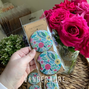 floral car coasters | Flower car accessories | Car accessories | New car gift