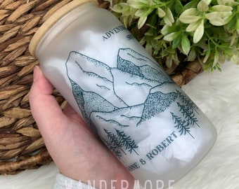 Iced Coffee Cup, Custom Beer Can Glass with Lid and Straw, Custom tumbler, Personalized tumblers, Gift for wedding, Gifts for couples