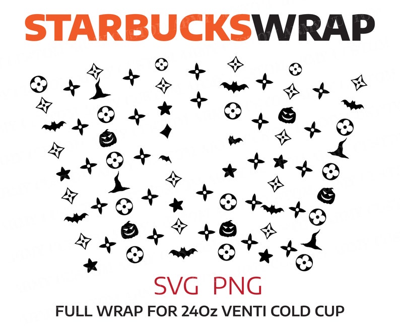 Download LV Inspired Halloween Full Wrap SVG for Starbucks Cold Cup ...