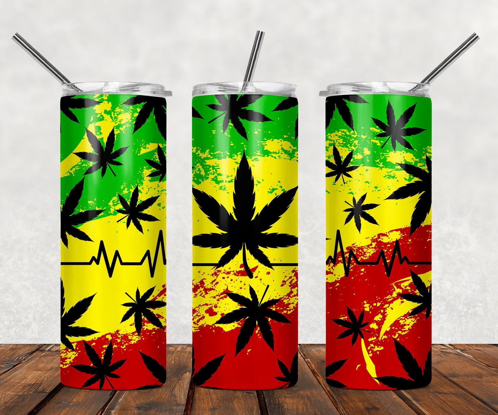 20oz Skinny Tumbler Marijuana Cannabis Leaves Skinny Etsy