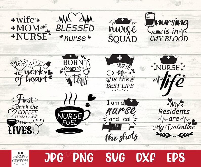 Download Nurse svg bundle Stethoscope bundle svg Medicine svg set | Etsy